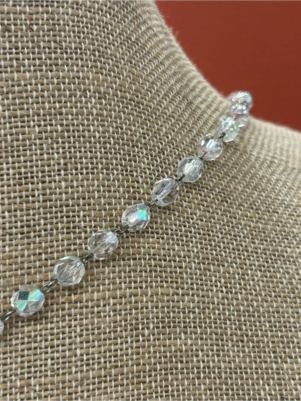 Beautiful vintage Eau de Lourdes AB glass crystal Rosary